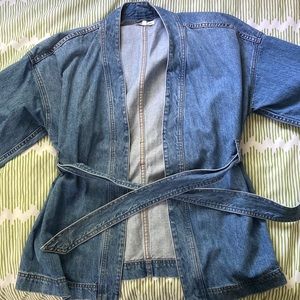 Madewell Kimono denim wrap jacket.
